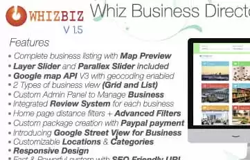 WhizBiz v2.3 business directory script