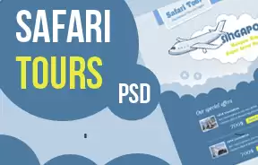 SafariTours - PSD template on the topic of travel