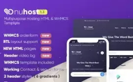 Nuhost v1.3 - HTML and WHMCS template for hosting