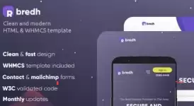Bredh v1.6 - Web hosting template with WHMCS template