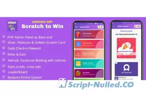 Scratch to Win Android Earning App (Admob, Facebook bidding, StartApp, Unity Ads) v4.0