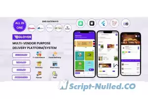 Glover v1.6.3 – Grocery, Food, Pharmacy Courier & Service Provider + Backend + Driver & Vendor app