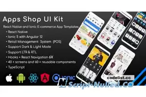 Apps Shop UI kit (POS) v2.5 - React Native & Ionic Angular E-Commerce Templates (Grocery,Food, Fashion)