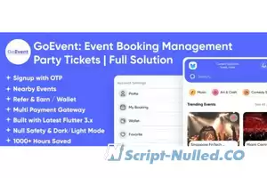 GoEvent v1.0 - Event Booking Management | Event Planner | Ticket Booking | Flutter Full Solution App