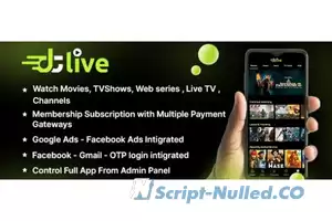 DTLive v1.0 - Movies – TV Series – Live TV - Channels - OTT - Android app | Laravel Admin Panel