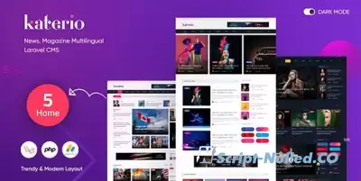 Katerio v1.0.8 - News, Magazine Multilingual Laravel CMS