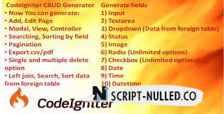 Download - CodeIgniter CRUD Generator (Update: 2 April 18)