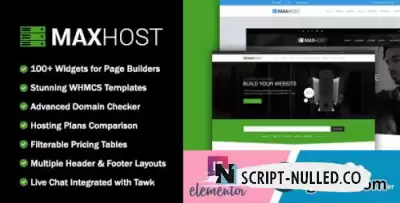 MaxHost - Web Hosting, WHMCS and Corporate Business WordPress Theme with WooCommerce v9.9.0 - Nulled