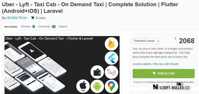 Uber - Lyft - Taxi Cab - On Demand Taxi | Complete Solution | Flutter (Android+iOS) | Laravel