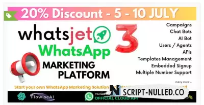 WhatsJet SaaS - A WhatsApp Marketing Platform with Bulk Sending, Campaigns & Chat Bots v3.5.5 (Nulled)