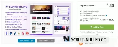 EventRight Pro - Ticket Sales and Event Booking & Management System (Nulled)