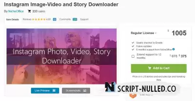 Instagram Image-Video and Story Downloader v3.1.0 (Nulled)