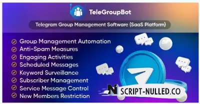 TeleGroupBot - Telegram Group Management Software (SaaS Platform) v1.6 (Nulled)