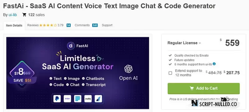 FastAi - SaaS AI Content Voice Text Image Chat & Code Generator