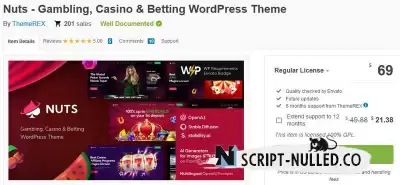 Nuts - Gambling, Casino & Betting WordPress Theme