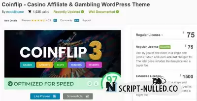 Coinflip - VueJS Strapi Casino Affiliate & Gambling Template