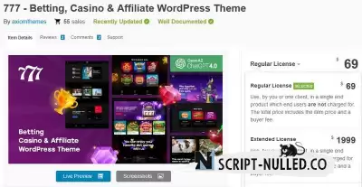 777 - Betting, Casino & Affiliate WordPress Theme